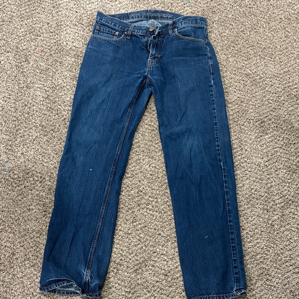 Old Navy Men's Straight Jeans in Deep Blue
